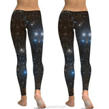 Women Plus Size Starry Sky Digital Print Leggings Mid Waist Ankle - Sophornlilly