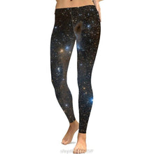 Load image into Gallery viewer, Women Plus Size Starry Sky Digital Print Leggings Mid Waist Ankle - Sophornlilly