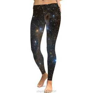 Women Plus Size Starry Sky Digital Print Leggings Mid Waist Ankle - Sophornlilly