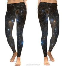 Load image into Gallery viewer, Women Plus Size Starry Sky Digital Print Leggings Mid Waist Ankle - Sophornlilly