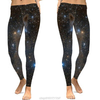 Women Plus Size Starry Sky Digital Print Leggings Mid Waist Ankle - Sophornlilly