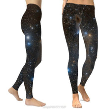 Load image into Gallery viewer, Women Plus Size Starry Sky Digital Print Leggings Mid Waist Ankle - Sophornlilly