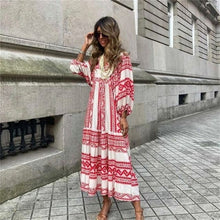 Load image into Gallery viewer, Puff Sleeve Dress Summer Elegant Boho