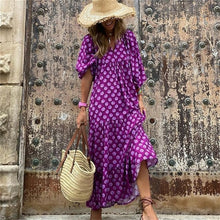 Load image into Gallery viewer, Puff Sleeve Dress Summer Elegant Boho