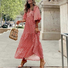 Load image into Gallery viewer, Puff Sleeve Dress Summer Elegant Boho