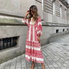Load image into Gallery viewer, Puff Sleeve Dress Summer Elegant Boho