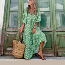 Load image into Gallery viewer, Puff Sleeve Dress Summer Elegant Boho