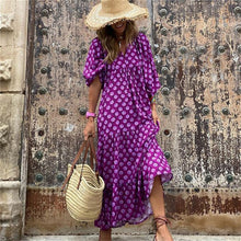 Load image into Gallery viewer, Puff Sleeve Dress Summer Elegant Boho