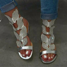 Load image into Gallery viewer, Gladiator Sandals Block Heel Rhinestone