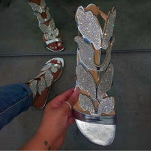Load image into Gallery viewer, Gladiator Sandals Block Heel Rhinestone