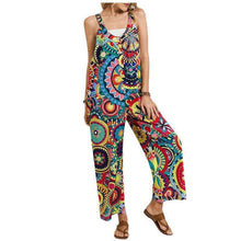 Load image into Gallery viewer, Women Rompers Chic Vintage Printing High Waist Sexy Romper Pants Off - Sophornlilly