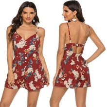 Load image into Gallery viewer, Rompers Floral Print Jumpsuit Summer Short