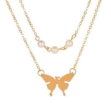 Load image into Gallery viewer, Women Rose Gold Butterfly Pendant Necklace Sweater Chain Lady Gift