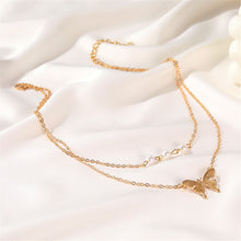 Load image into Gallery viewer, Women Rose Gold Butterfly Pendant Necklace Sweater Chain Lady Gift