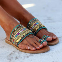 Women Sandals Handmade Greek Style Boho Flip Flop Sandals Streetwear