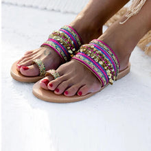 Load image into Gallery viewer, Women Sandals Handmade Greek Style Boho Flip Flop Sandals Streetwear