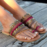 Women Sandals Handmade Greek Style Boho Flip Flop Sandals Streetwear