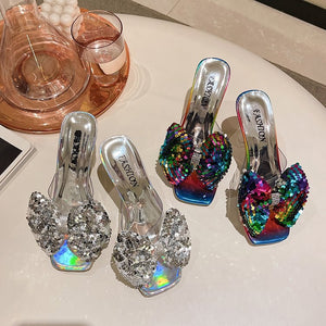 Women Sandals Pumps Bowknot Sparkling