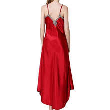 Load image into Gallery viewer, Women Satin Long Nightdress Silk Lace Sexy Lingerie Nightgown