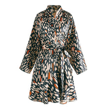 Load image into Gallery viewer, Women Satin Robes Kimono Cardigans Bathrobe Ruffles Belted Home