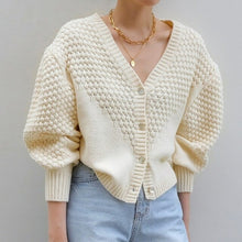 Load image into Gallery viewer, Women Sexy Buttons Knitted Sweater Cardigan Autumn Casual V neck Long - Sophornlilly