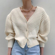 Load image into Gallery viewer, Women Sexy Buttons Knitted Sweater Cardigan Autumn Casual V neck Long - Sophornlilly