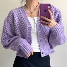 Load image into Gallery viewer, Women Sexy Buttons Knitted Sweater Cardigan Autumn Casual V neck Long - Sophornlilly