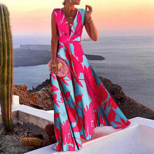 Load image into Gallery viewer, Sexy Deep V Neck Sleeveless Dress Fashion Floral