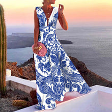 Load image into Gallery viewer, Sexy Deep V Neck Sleeveless Dress Fashion Floral