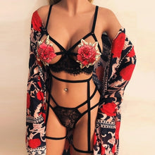 Load image into Gallery viewer, Women Sexy Lingerie Corset Solid Applique Underwire Sleepwear