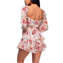 Load image into Gallery viewer, Women Sexy Square Collar Backless Jumpsuit Fashion Flower Bandage High