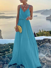 Load image into Gallery viewer, Sexy V Neck Spaghetti Strap Dress Printed Sleeveless