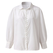 Load image into Gallery viewer, Buttons V Neck Turn down Collar Long Sleeve