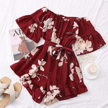 Load image into Gallery viewer, Women Short Female Short Sleeve suit Summer Fashion Jumpsuit Printing - Sophornlilly