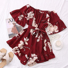 Load image into Gallery viewer, Women Short Female Short Sleeve suit Summer Fashion Jumpsuit Printing - Sophornlilly