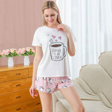 Load image into Gallery viewer, Women Sleepwear Cute Cartoon Print Short Set Pajamas Women Pyjama Suit