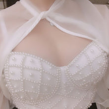Load image into Gallery viewer, Women Sleeveless Crop Top Sexy Imitation Pearl Beaded Bustier