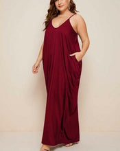 Load image into Gallery viewer, Women Sling Dress Casual Solid Spaghetti Long Dress Sleeveless