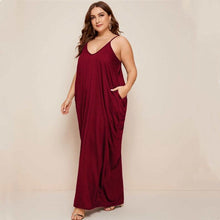 Load image into Gallery viewer, Women Sling Dress Casual Solid Spaghetti Long Dress Sleeveless