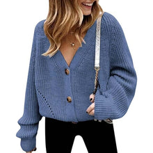 Load image into Gallery viewer, Solid Casual Sweater Oversize V Neck Knitted Cardigans