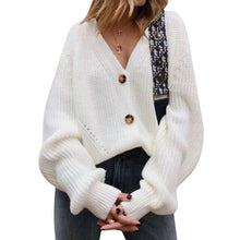 Load image into Gallery viewer, Solid Casual Sweater Oversize V Neck Knitted Cardigans