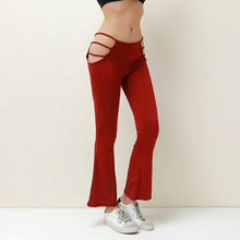 Load image into Gallery viewer, Women Solid Color Sexy Cut Out Pants Slim Fitness Cotton Pants Hollow