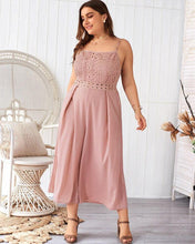 Load image into Gallery viewer, Women Solid Spaghetti Strap Jumpsuits Fashion Lace Patchwork Sexy - Sophornlilly