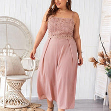 Load image into Gallery viewer, Women Solid Spaghetti Strap Jumpsuits Fashion Lace Patchwork Sexy - Sophornlilly