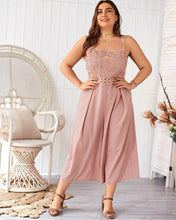 Load image into Gallery viewer, Women Solid Spaghetti Strap Jumpsuits Fashion Lace Patchwork Sexy - Sophornlilly