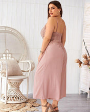 Load image into Gallery viewer, Women Solid Spaghetti Strap Jumpsuits Fashion Lace Patchwork Sexy - Sophornlilly