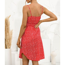 Load image into Gallery viewer, Spaghetti Strap V Neck Summer Dress Polka Dot Print Sashes Sexy