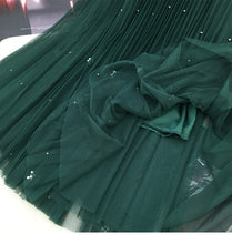 Load image into Gallery viewer, Women Spring Beading Long Tulle Skirt Ladies Soft Mesh Pleated Skirt
