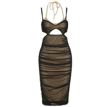 Load image into Gallery viewer, Women Strapless Hollow Out Ruched Bodycon Dress Summer Halter - Sophornlilly