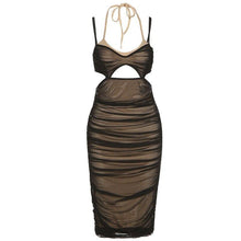 Load image into Gallery viewer, Women Strapless Hollow Out Ruched Bodycon Dress Summer Halter - Sophornlilly